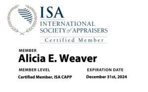 Alicia Weaver ISA CAPP Certified Personal Property Appraisers Florida